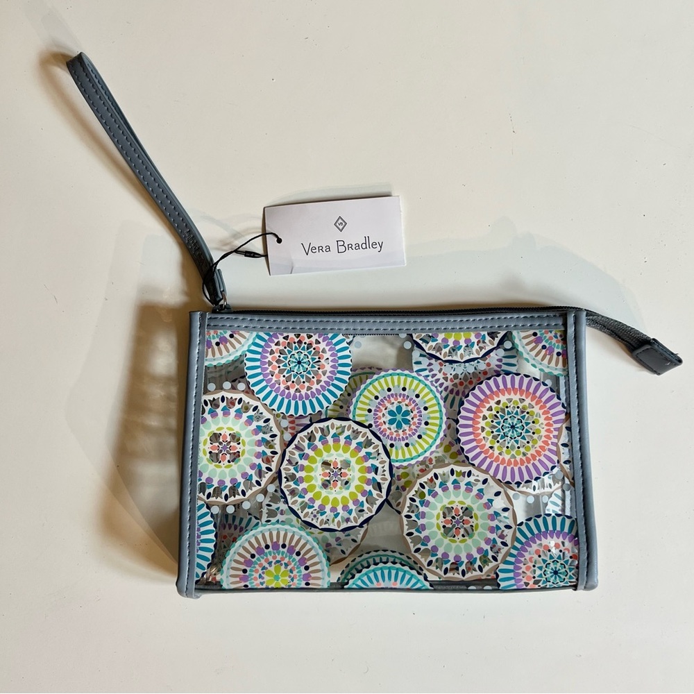 NWT Vera Bradley Sunny Medallion Clear Beach Wristlet
